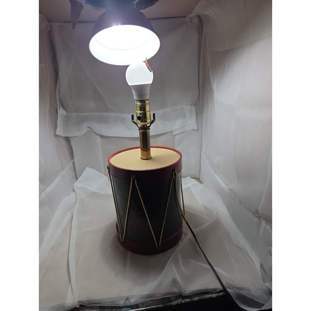 VTG Handmade 1940s Drum Lamp Great Seal of America Tested‎ Working